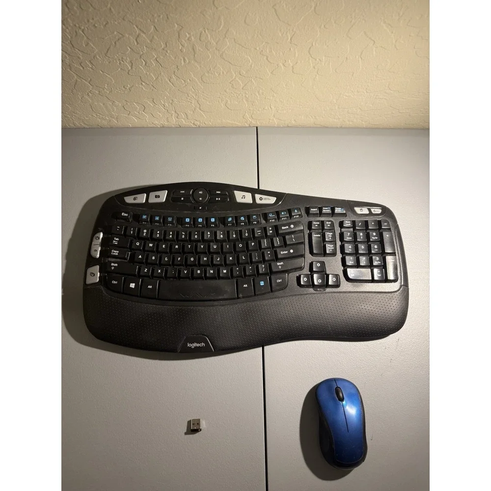 Logitech K350 Ergonomic Wireless Keyboard with Mouse (K350 / M310) Dongle Paired